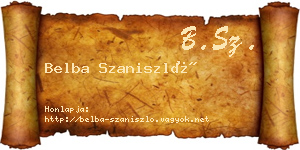 Belba Szaniszló névjegykártya